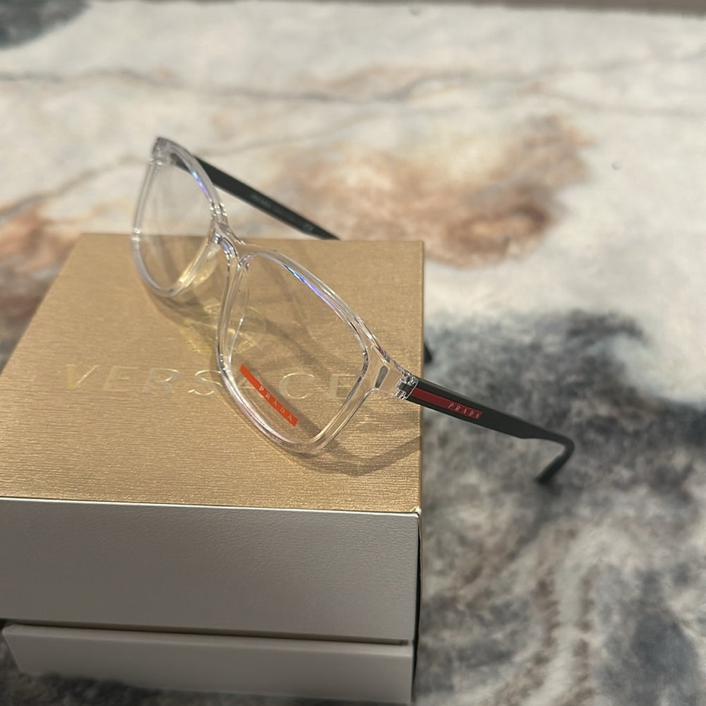 Prada eyeglasses transparent made in Italy 53 mm
